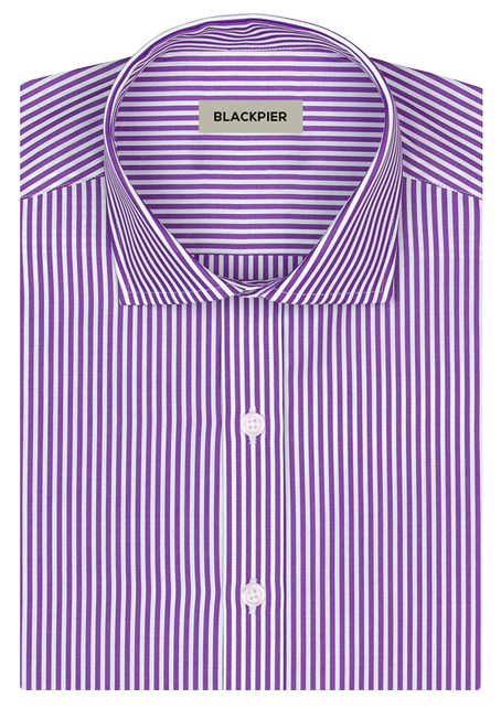 Espíritu Sin personal Correo Camisa a rayas lila oscuro para hombre - Blackpier.com
